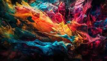 Vibrant colors blend in chaotic patterns, a futuristic backdrop generated by AI photo