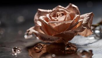 Freshness of nature in a single drop of chocolate dessert photo