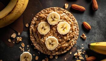 Fresh organic fruit and nut granola, a healthy snack option photo