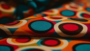 Vibrant colors and textured effects create modern abstract textile design photo