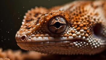 Spotted viper looking dangerous in close up, living organism in nature photo