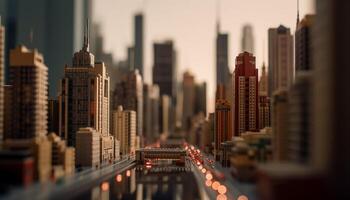 ciudad vida iluminado por multi de colores rascacielos a oscuridad generativo ai foto