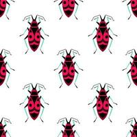 Soldier bugs on the white background. Seamless pattern with cartoon element vector