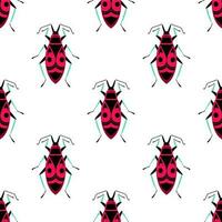 Soldier bugs on the white background. Seamless pattern with cartoon element vector