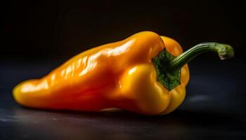 Vibrant yellow and red bell peppers add spice to meal generated by AI photo