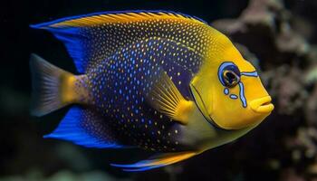 Vibrant clown fish in multi colored reef, underwater beauty in nature generated by AI photo