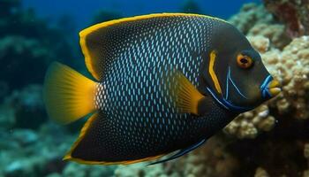 Colorful clown fish swim in natural reef beauty underwater generated by AI photo