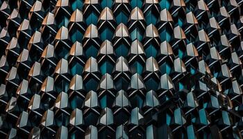 Geometric shapes in bright multi colored wallpaper design element generated by AI photo