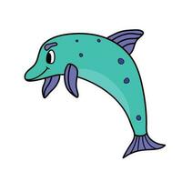 Cartoon Dolphin isolated vector