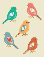 bird doodle set vector