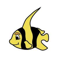 Yellow fish isolated vector