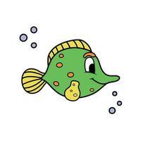 Green fish isolated vector