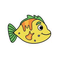 pescado amarillo dibujos animados vector