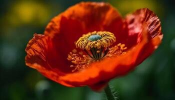 Vibrant wildflower meadow showcases natural beauty in autumn sunlight generated by AI photo