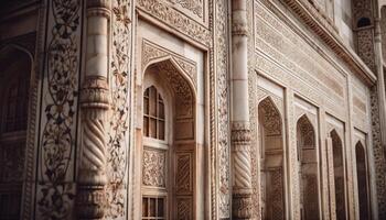 Ancient mausoleum with ornate decoration, built in Arabic style generated by AI photo