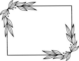 floral square frame illustration vector