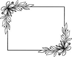 floral square frame illustration vector