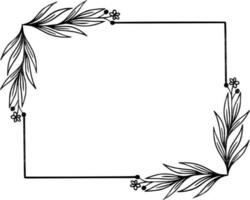 floral square frame illustration vector