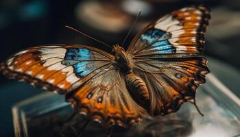 Vibrant butterfly wings showcase natural beauty and elegance in symmetry generated by AI photo