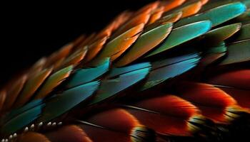 Vibrant macaw feathers showcase beauty in nature colorful elegance generated by AI photo