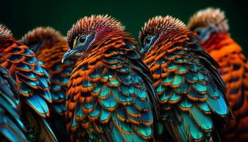 majestuoso pájaro de presa mirando elegante, cerca arriba con vibrante colores generado por ai foto