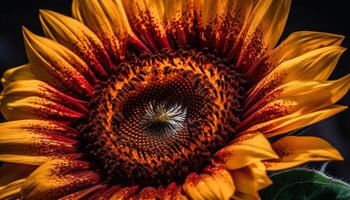 Vibrant sunflower blossom, a single object of beauty in nature generated by AI photo