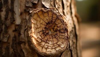 Tree rings reveal growth and aging process of beautiful pine generated by AI photo