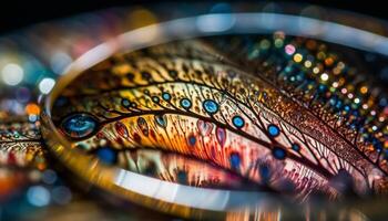 Vibrant colors, abstract pattern, metallic shine beauty in nature generated by AI photo