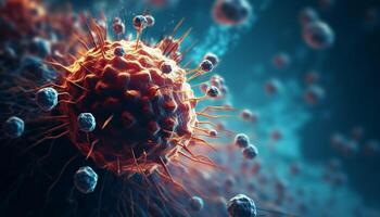 Magnified cancer cell reveals molecular structure of deadly illness generated by AI photo