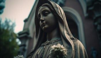 belleza y elegancia en el gótico capilla arquitectura y escultura generado por ai foto