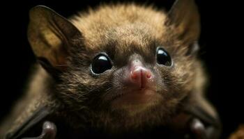 wild and tender bat face animal character generated by AI photo