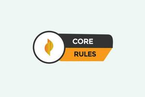 core rules  vectors, sign, level bubble speech core rules vector