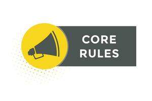 core rules  vectors, sign, level bubble speech core rules vector