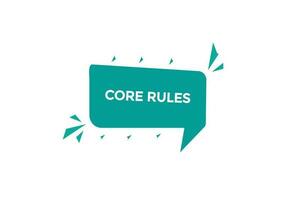 core rules  vectors, sign, level bubble speech core rules vector