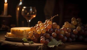 rústico lagar mesa vitrinas gastrónomo meriendas y orgánico vino variaciones generado por ai foto