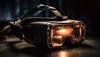 moderno innovación futurista gafas para deporte y virtual realidad aventuras generado por ai foto