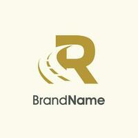 Simple Elegant Initial R Road Way Logo vector