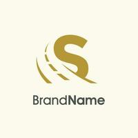 Simple Elegant Initial S Road Way Logo vector