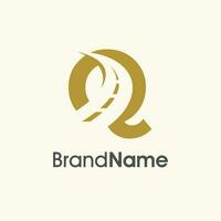 Simple Elegant Initial Q Road Way Logo vector