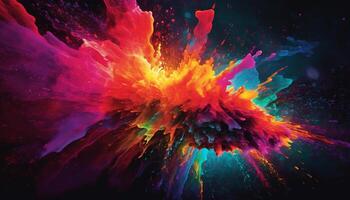 Vibrant colors illuminate the deep space backdrop in a futuristic explosion generated by AI photo