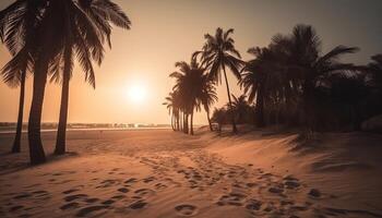 idílico turista complejo, tranquilo escena, belleza en naturaleza, tropical clima generado por ai foto