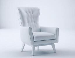 trendy white armchair. Generative AI photo