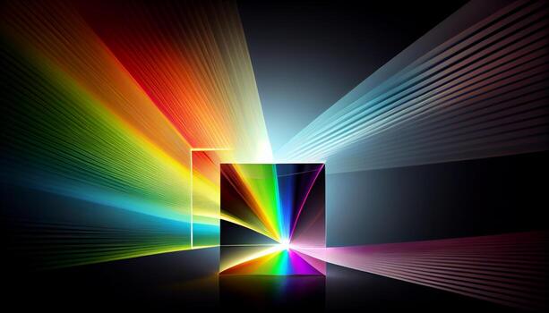 Abstract multi colored backdrop with futuristic patterns and glowing blue details generated by AI photo