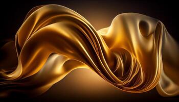 Abstract flame curves pattern in vibrant yellow hues generated by AI photo