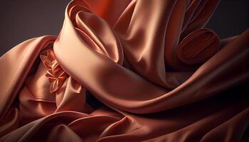 Smooth silk satin curtain flows with sensuality generated by AI photo