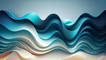 Abstract wallpaper with smooth wave pattern generated by AI photo