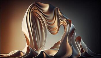 Abstract computer graphic with flowing wave pattern modern elegance generated by AI photo