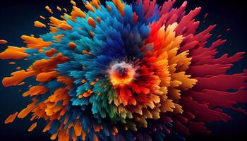 Abstract multi colored pattern illustration of a futuristic galaxy generated by AI photo