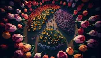 naturaleza belleza multi color flor resumen ilustración diseño generado por ai foto