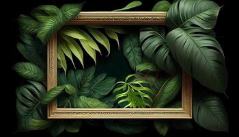 Nature Greenery Flourishes in Vibrant Botanical Wallpaper generated by AI photo